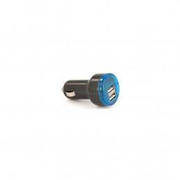 USB adapter - 2 poorten 5V-2.1A - 12/24V - zwart/blauw