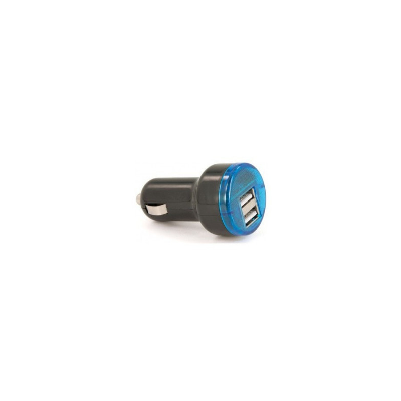USB adapter - 2 poorten 5V-2.1A - 12/24V - zwart/blauw