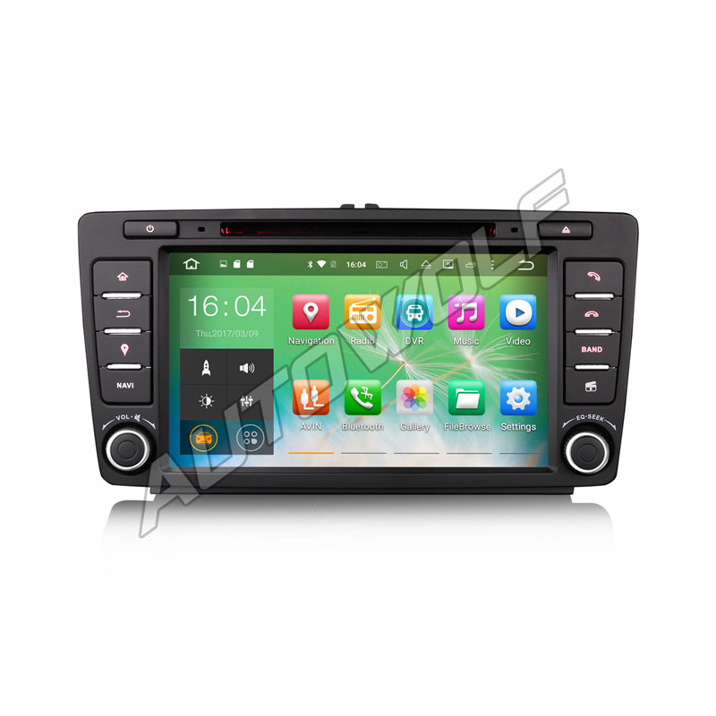 AW14717 8 inch Android car radio navigation system, octacore processor 2GB ram with DAB for skoda octavia