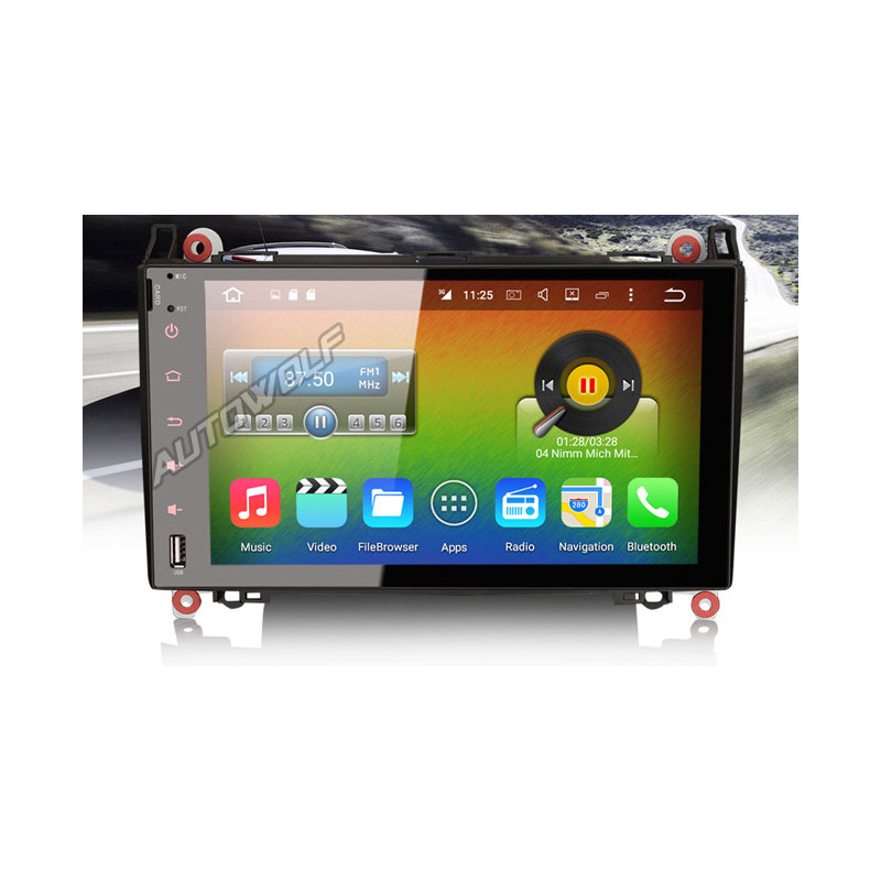 AW9218S 9 inch Android 8 navigatie voor Mercedes, multimedia car pc octa core, 2GB ram, 32GB Rom
