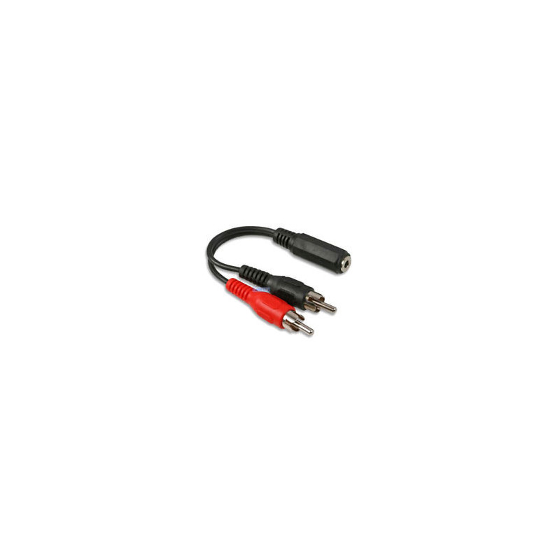 Aux-to-RCA cable. 3.5 mm aux female to RCA male connector